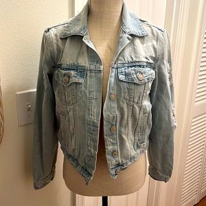 Angel Kiss of Los Angeles highly distressed jean jacket